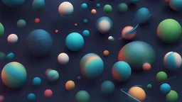 light reflections 3D cinema 4D redshift colorful blue, touch of green, ray of light, abstract shapes, universe, system of planets, constellation