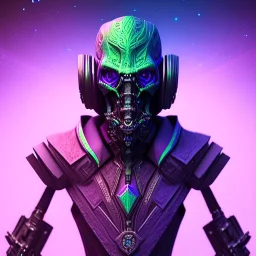 full body undead purple masked villain in galaxy, teal and purple smoke, detailed, realistic, 4k