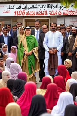 Opening shot: A noisy public place with a small and tense crowd gathered around Dr. Shumukh, a 10-year-old girl, a fierce and confident business leader Arabian style