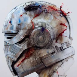 photorealistic luke skywalker helmet with weathered painting , illustration on coarse canvas by <agnes cecile> and <Yoji Shinkawa>, ornate and intricate details , soft smooth lighting, ultra detailed concept art,