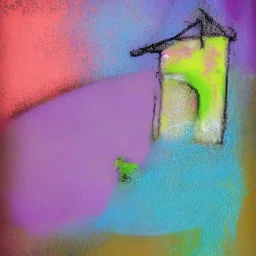 pastel colors, abstract art, fairies house