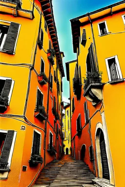 Italian views and architecture. Abstract image related to learning.