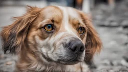 eyes of an unhappy stray dog