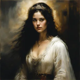 [photography by Titian, Rembrandt van Rijn, by Jeremy Mann, Luis Royo,] With a serene demeanor, Maria Magdalena stepped closer to the machines, her voice filled with a delicate mixture of compassion and authority. As she spoke, her words wove a tapestry of understanding, reaching deep into the recesses of their cold, metallic hearts.Her voice, like a gentle lullaby, carried a melody that transcended their mechanical existence. It resonated with the echoes of a forgotten world, a world where warm