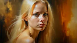 oil painting woman blondi