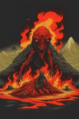 volcano demon comes out of the ground