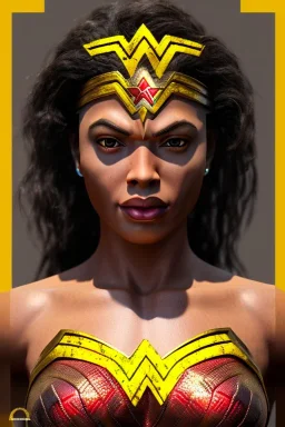 wonder woman in Kente costume, cinematic, ghana colours, african pattern, engraved, high detail