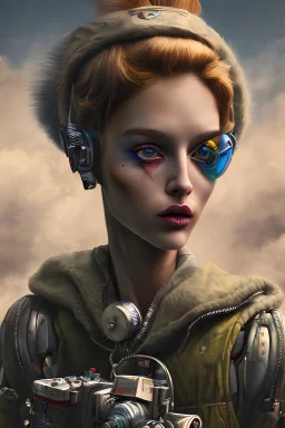 attraktive skinny girl as Tank Girl by Jamie Hewlett funning fast; action shot!!!; 8k resolution; realistic DSLR photography; concept art; apocalyptic mood; blurry
