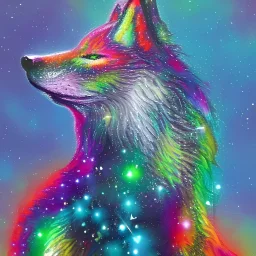 A magical sparkle wolf