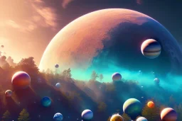 planets crashing, Impressionism, vibrant colors, octane render, insane detail, 8k, high quality, intricate