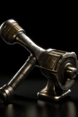 Hammer, Steampunk, Tool, Simple, Elegant, High Detail, Shiny, Brushed Metal, Wide Shot