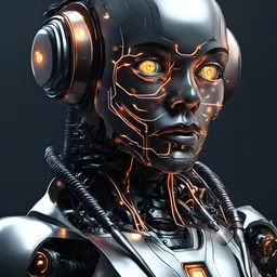 AI is half computer and half AI, it is crying because it learned that I was smarter than it as tears of oil flow from it's eyes causing little electrical sparks
