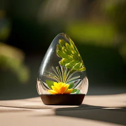 Surreal Waiizii Flower inside a glass sculpture, Art by Joshy Sly,