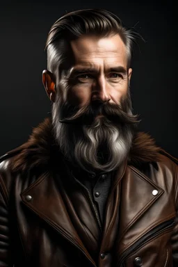 Mature man in leather and beard