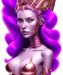 Sexy alien princess warrior rose gold skin purple curl hair