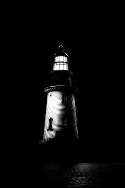 White lighthouse on black blackground