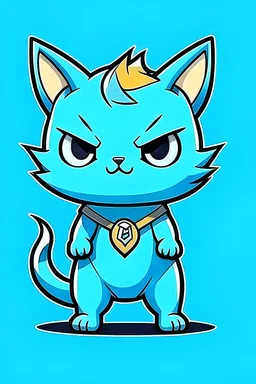 full body of a female lightning cat mascot in cute art style