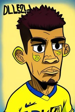 Luis Diaz Colombian soccer player ,cartoon 2d