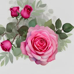 Pink Rose Border Clipart PNG Watercolor Pink Rose Border, Transparent Background Digital Download PNG Graphics - Commercial Use