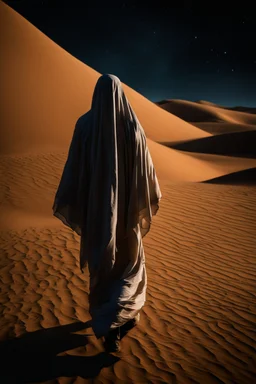 Photography Mistery of Ghost,Walking alonely on desert dark night