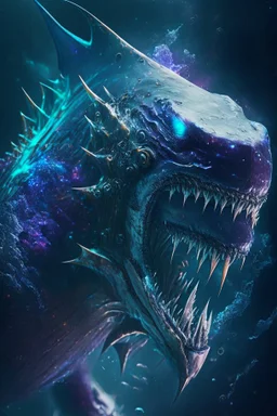 Shark humanoid Beast Galaxy alien,FHD, detailed matte painting, deep color, fantastical, intricate detail, splash screen, complementary colors, fantasy concept art, 32k resolution trending on Artstation Unreal Engine 5