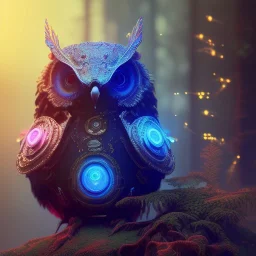 intricate details, realistic, octane, unreal engine, portrait, natural lighting,insanely, elegant, blue neon wearing,neon lighting, detail, bokeh, fantasy art style, volumetric lighting, extreme detail, Photorealism, High detail, Hyper realistic Owl in forest, macro lens blur,abstract paint, sharp focus, 85mm, polaroid, cinematic, cinema4d, HDR, 8k