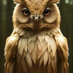 realistic, octane portrait, natural lighting,full body shining gold metal,insanely,elegant, bokeh, volumetric lighting, extreme detail, Photorealism, High detail, Hyper realistic Owl in forest, macro lens blur,cinematic, cinema4d, HDR, 8k, unreal engine 5