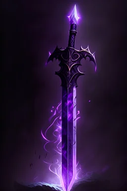Black Long Sword, Purple Glowing Runes