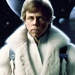 extremely detailed 8k hyperspace wallpaper,complete and photo realistic detailed head to waist stunning photo realistic portrait of mark hamill as luke skywalker in star wars with short lenght, Symmetrical, soft, fine, warm, photo realistic hair, blue eyes, professional majestic photo realistic painting by Ed Blinkey, Atey Ghailan, by Jeremy Mann, Greg Manchess, Antonio Moro, trending on ArtStation, Intricate, High Detail, Sharp focus, dramatic, by greg rutkowski,harsh and rough face,