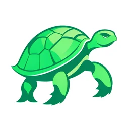 a green turtle with someone on it shaped logo that manifests something comfortable