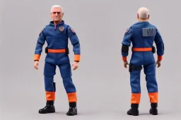 Mike Pence G.I. Joe toy figure With a Lasergun space force Blue fabric uniform, fluorescent orange, black Moonboots