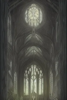 Gothic architecture dominates the scene. A moonlit sky casts an eerie glow upon a dilapidated church, its broken stained-glass windows reflecting supernatural horrors. Shadows writhe menacingly within the darkness, concealing grotesque demons with glowing eyes. The art style blends realism with macabre surrealism, employing a combination of dark, muted colors and stark contrasts to evoke a sense of terror. This portrayal immerses viewers in a bone-chilling encounter with the paranormal.