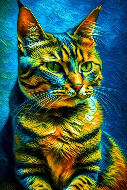 Kedi portesi, Van Gogh tarzında