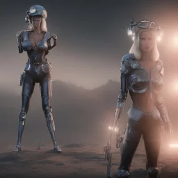 Ultra Realistic retro sci-fi movie scene, waist up view portrait, blonde woman pointing a gun, sweet young Claudia Schiffer face, perfect iris, glow eyes, makeup, weapon. Drones background, Retro sci-fi style, helmet, tight latex coat, fog, rain, soft color, highly detailed, unreal engine 5, ray tracing, RTX, lumen lighting, ultra detail, volumetric lighting, 3d, finely drawn, high definition, high resolution.