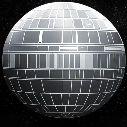 embossed Star Wars death star Logo