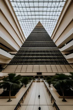 centro comercial minimalista en forma de piramide