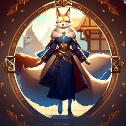 Digital art, High quality, full body portrait, 8k resolution, high quality, great details, within portrait, masterpiece, best quality, detailed outfit, vibrant colors, perfect eyes, a human druid, fox fursona, furry, anthropomorphic fox, medieval time period, masterfully drawn, fur, human, in frame, fox ears, fox tail