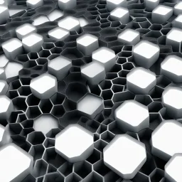 abstract honeycomb neuro cube with ambient illumination