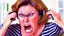 angry housemom on the phone