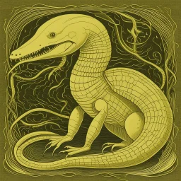 A pale yellow lightning elemental electric eel designed in ancient Egyptian hieroglyphics painted by Albrecht Durer