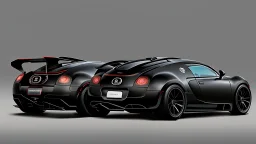 musou black painted Black Super Star Bugatti Veyron Hyper Sport, rear view