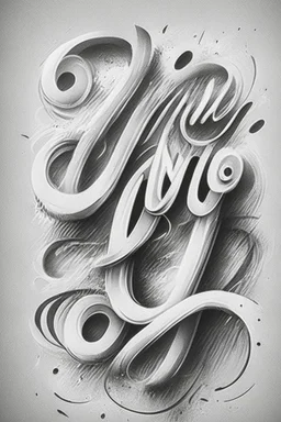 Hand two Lettering O style infinit with background white