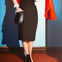 Full body portrait, painting, medium shot lady style of Inspector Gadget