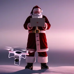 Drone kullanan noel baba, octane render 8k --ar 1:1