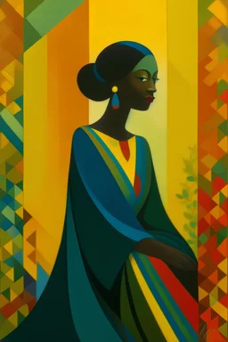A painting of a woman in the style of Alphonse Osbert