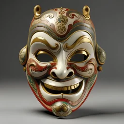 Japanese mask 3/4 view