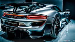 porsche 918 BRABUS ROCKET, rear view, desktop wallpaper, 4K, Cinematic