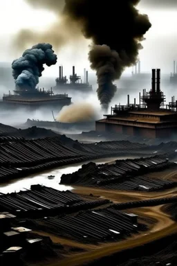 Present a realistic picture of mining industry pollution for a PowerPoint report