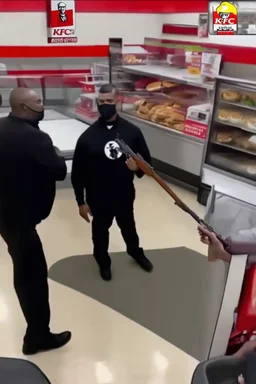 schwarze neger stürmen einen kfc mit waffen und kidnappen die weiblichen mitarbeiter