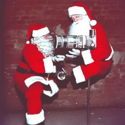 santa, 35mm film camera, banksy